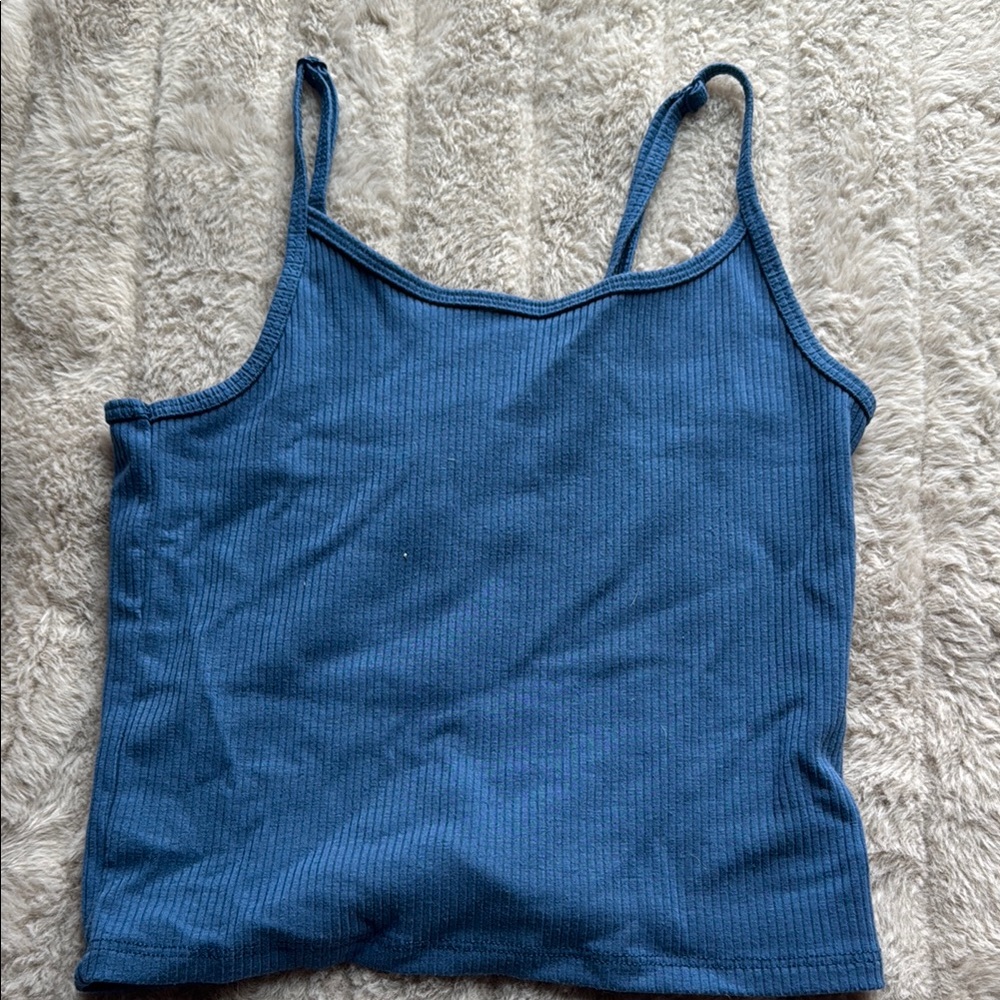 American Eagle Outfitters Blue Ribbed Camisole